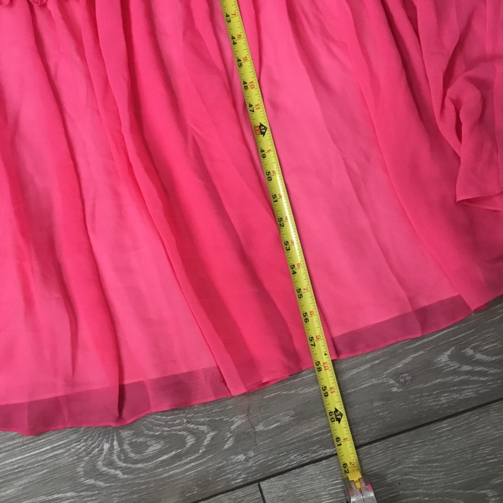 AIDEN AIDEN MATTOX Pink Colorblock Tiered Ruffle Maxi Dress size 0 - Picture 6 of 14